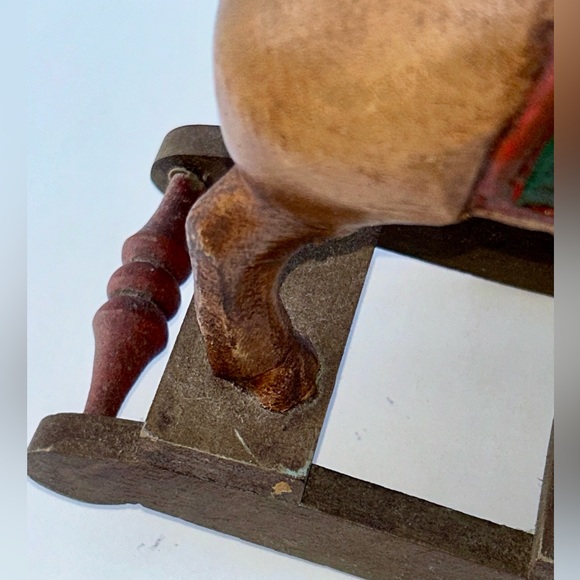 Vintage Wooden Rocking Pig Hog Rocker Folk Art Painted & Carved *Collectible - Picture 14 of 15